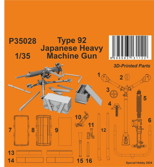 CMK-129-P35028 1/35 CMK Type 92 Japanese Heavy Machine Gun  MMD Squadron