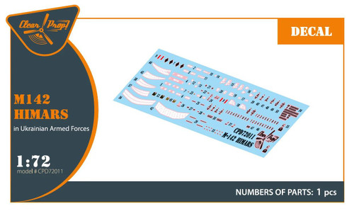 CPD72011 1/72 Clear Prop M-142 Himars in Ukrainian Armed forces Decal Set MMD Squadron CPD72011 1/72 Clear Prop M-142 Himars in Ukrainian Armed forces Decal Set MMD Squadron