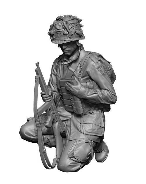 H3M35112 1/35 H3 Models WW2 US Para in france 2 3D Printed Figure MMD Squadron H3M35112 1/35 H3 Models WW2 US Para in france 2 3D Printed Figure MMD Squadron