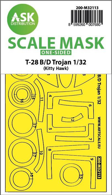 ASKM32113 1/32 Art Scale 28-B/D Trojan one-sided express fit mask for Kitty Hawk  MMD Squadron
