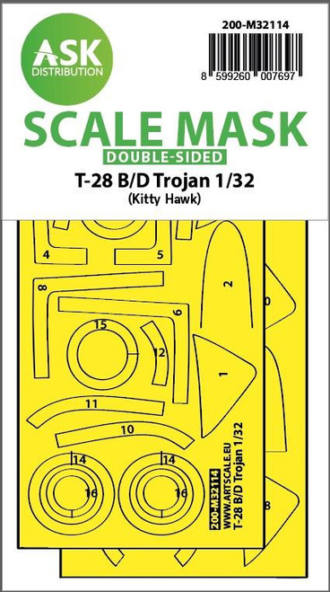 ASKM32114 1/32 Art Scale 28-B/D Trojan double-sided express fit mask for Kitty Hawk  MMD Squadron