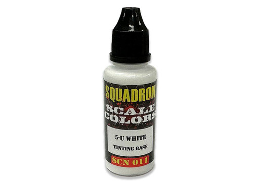 SCN011 Squadron Scale Colors 5-U White Mixing Base Acrylic Airbrush Paint (15ml Bottle)  MMD Squadron