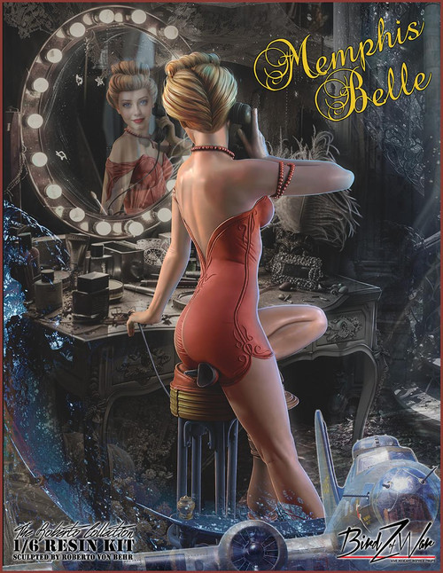 BOW6002sp 1/6 Birdz of War Memphis Belle B-17 Noseart Pinup Figure Kit Roberto Von Behr Sculpt BOW6002sp 1/6 Birdz of War Memphis Belle B-17 Noseart Pinup Figure Kit Roberto Von Behr Sculpt