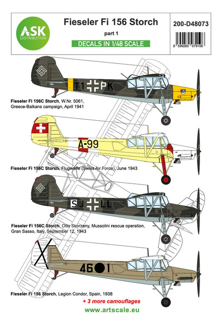 ASKD48073 1/48 Artscale  Fieseler Fi 156 Storch part 1  MMD Squadron