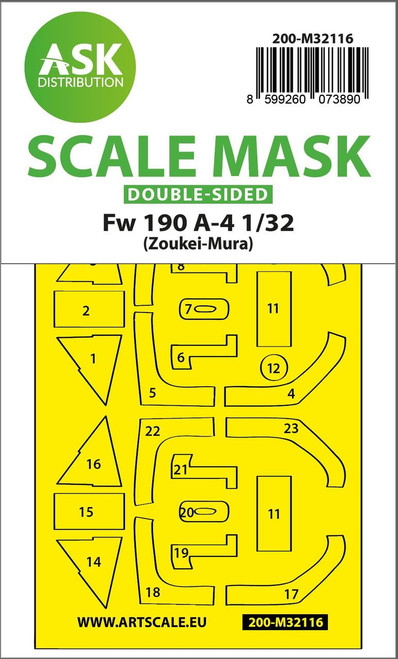 ASKM32116 1/32 Artscale  Fw 190A-4 double-sided express fit mask for Zoukei-Mura  MMD Squadron