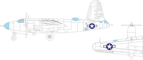 EDUEX1118 1/48 Eduard B-26G Marauder US national insignia MASK for ICM kit  MMD Squadron