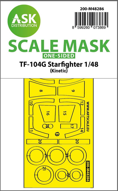 ASKM48286 1/48 Artscale  TF-104G Starfighter one-sided express fit mask for Kinetic  MMD Squadron