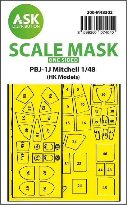 ASKM48302 1/48 Artscale  PBJ-1J Mitchell one-sided express fit mask for HK Models  MMD Squadron