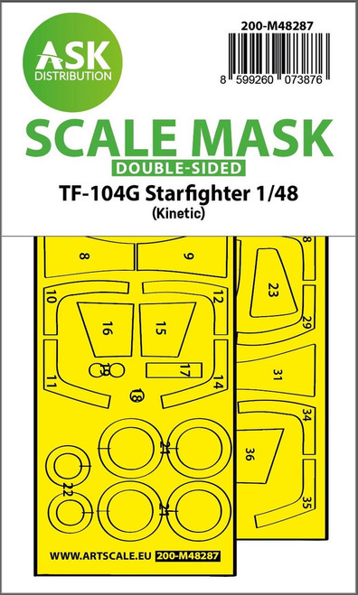 ASKM48287 1/48 Artscale  TF-104G Starfighter double-sided express fit mask for Kinetic  MMD Squadron