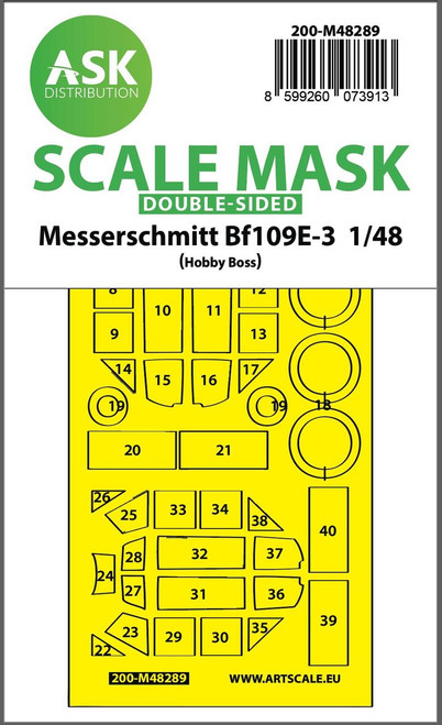 ASKM48289 1/48 Artscale  Bf 109E-3 double-sided express fit mask for Hobby Boss  MMD Squadron