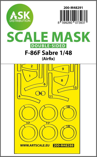 ASKM48291 1/48 Artscale  F-86F Sabre double-sided express fit mask for Airfix  MMD Squadron