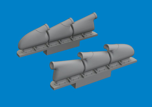 EDU672408 1/72 Eduard Spitfire Mk.V three-stacks exhaust rounded PRINT Brassin for TAMIYA kit  MMD Squadron
