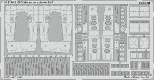 EDU481164 1/48 Eduard B-26G Marauder exterior Photo etched set for ICM kit  MMD Squadron