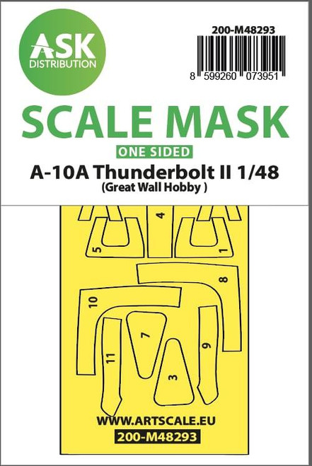 ASKM48293 1/48 Artscale  A-10A Thunderbolt II one-sided express fit mask for GWH  MMD Squadron