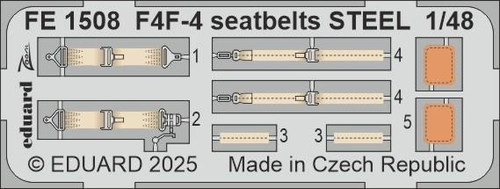 EDUFE1508 1/48 Eduard F4F-4 seatbelts STEEL Zoom set for ACADEMY kit  MMD Squadron