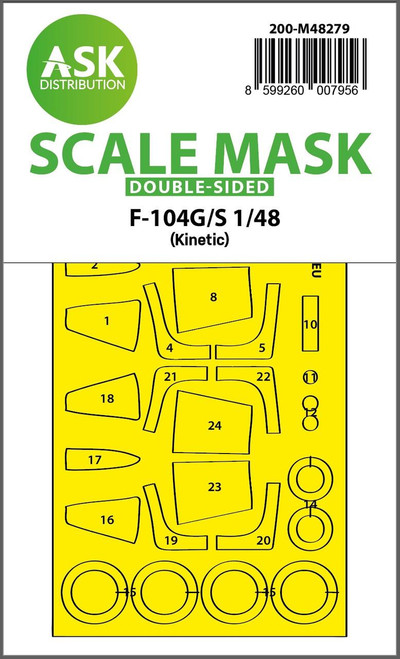 ASKM48279 1/48 Artscale  F-104G/S double-sided express fit mask for Kinetik  MMD Squadron
