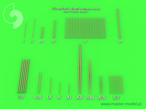 MAS-SM-350-077 1/350 Master Model SMS Viribus Unitis - masts yards and other turned parts set - fits Combrig model  MMD Squadron