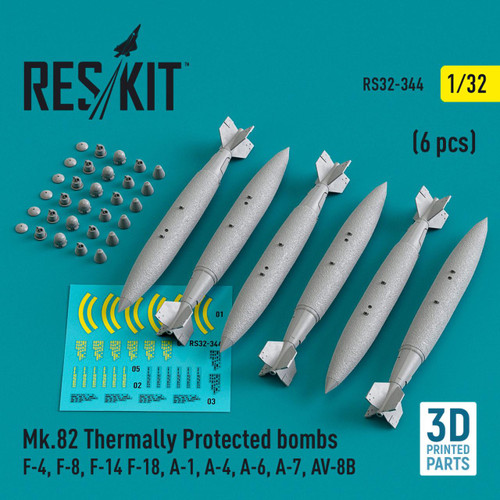 メモリーブースト　各4枚セット 1/32 Reskit Mk.82 bombs (6pcs) - Squadron.com