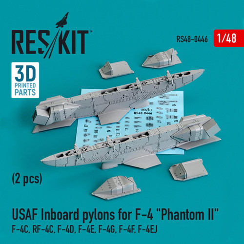 RES-RS48-0446 1/48 Reskit USAF Inboard pylons for F-4 Phantom II (2 pcs) (3D printing) MMD Squadron RES-RS48-0446 1/48 Reskit USAF Inboard pylons for F-4 Phantom II (2 pcs) (3D printing) MMD Squadron