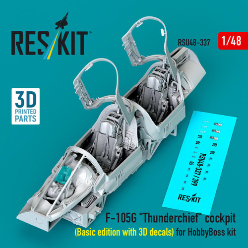 RES-RSU48-0337 1/48 Reskit F-105G Thunderchief cockpit (Basic edition with 3D decals) for HobbyBoss kit (RSU48- MMD Squadron RES-RSU48-0337 1/48 Reskit F-105G Thunderchief cockpit (Basic edition with 3D decals) for HobbyBoss kit (RSU48- MMD Squadron