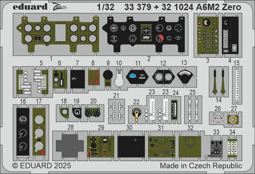 1/32 Eduard A6M2 Zero seatbelts STEEL Zoom set - Squadron.com