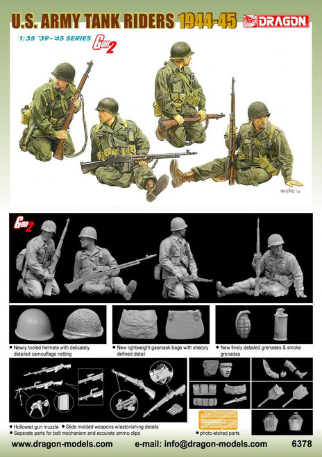 DML6378 1/35 Dragon US ARMY TANK RIDERS 1944-45 Figure Set  MMD Squadron