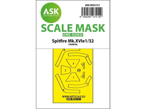ASKM32121 1/32 Art Scale  Spitfire Mk.XVIe one-sided express fit mask for Tamiya  MMD Squadron