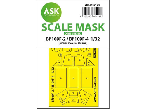 ASKM32123 1/32 Art Scale  Bf 109F-2 / Bf 109F-4 one-sided express fit mask for Hasegawa / Hobby 2000  MMD Squadron ASKM32123 1/32 Art Scale  Bf 109F-2 / Bf 109F-4 one-sided express fit mask for Hasegawa / Hobby 2000  MMD Squadron