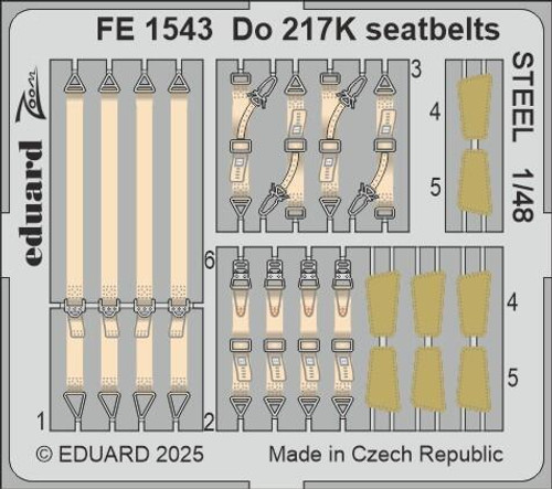 EDUFE1543 1/48 Eduard Do 217K seatbelts STEEL  MMD Squadron