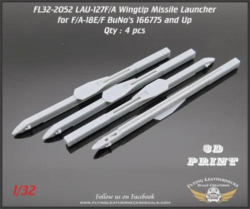 FLN-32-2052 1/32 Flying Leathernecks LAU-127F/A Wingtip Launcher for F/A-18E/F (Late)  MMD Squadron FLN-32-2052 1/32 Flying Leathernecks LAU-127F/A Wingtip Launcher for F/A-18E/F (Late)  MMD Squadron