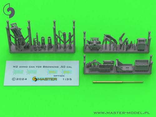 MAS-GM-35-073 1/35 Master Model Browning M2HB .50 cal (12,7mm) - for M49 Ring Mount (D40721 carriage / D40733 cradle / D40731 fixed ammo can or D90078 tray)  MMD Squadron