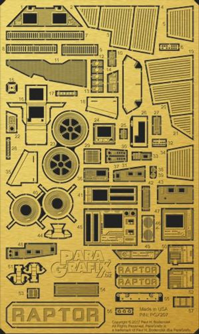 PGX207 1/32 Paragrafix Battlestar Galactica Raptor Photo Etch & Plastic Film  MMD Squadron