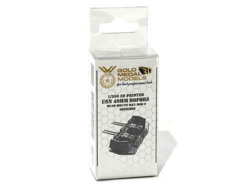GM3D-350032 1/350 Gold Medal 3D USN 40mm Bofors Quad Mount Mk2 MOD 0 Shielded (x8)  MMD Squadron