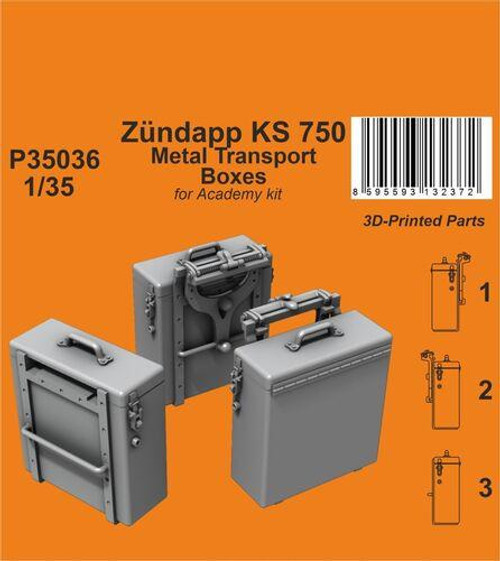 CMK-129-P35036 1/35 CMK Zundapp KS 750 Metal Transport Boxes / for Academy kit  129-P35036 MMD Squadron