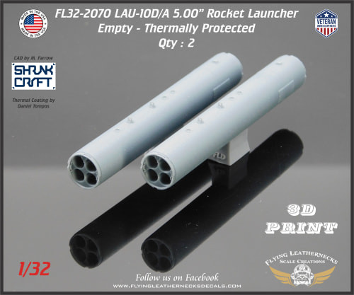 1/32 Flying Leathernecks LAU-10D/A 5.00 Rocket Launcher (empty),thermally protected (2) 