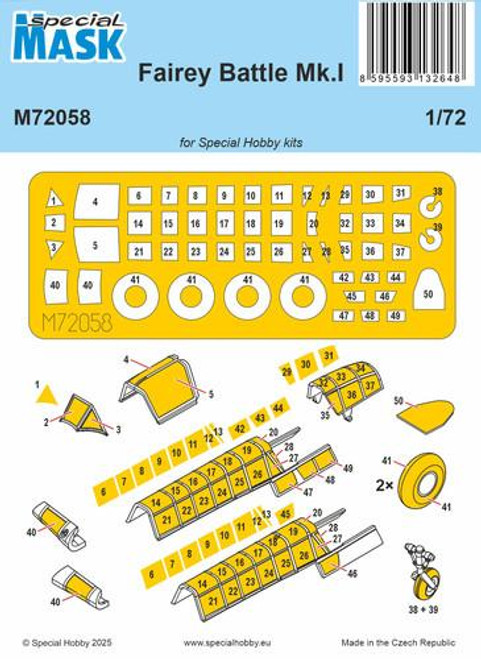 CMK-100-M72058 1/72 Special Hobby Fairey Battle Mk.I MASK  100-M72058 MMD Squadron CMK-100-M72058 1/72 Special Hobby Fairey Battle Mk.I MASK  100-M72058 MMD Squadron