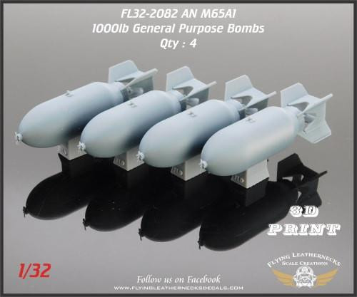 FLN-32-2082 1/32 Flying Leathernecks AN M65A110001b General Purpose Bombs  32-2082 MMD Squadron