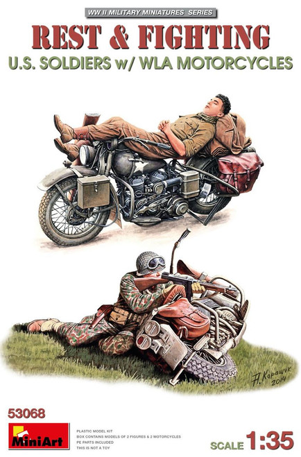 MIN53068 1/35 Miniart Rest & Fighting US Soldiers w/ WLA Motorcycles - PREORDER MIN37080 MMD Squadron MIN53068 1/35 Miniart Rest & Fighting US Soldiers w/ WLA Motorcycles - PREORDER MIN37080 MMD Squadron