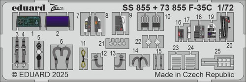 EDUSS855 1/72 Eduard F-35C Photo Etch for Tamiya  MMD Squadron