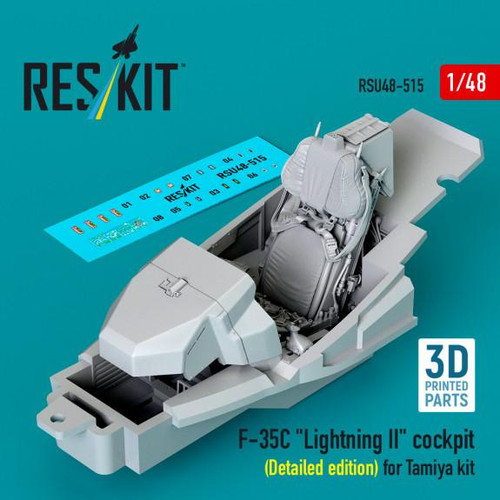 RES-RSU48-0515 1/48 Reskit F-35 Lightning II cockpit (Detailed edition) for Tamiya  MMD Squadron
