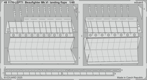 EDU481176 1/48 Eduard Beaufighter Mk.VI landing flaps Photo etched set for REVELL December MMD Squadron