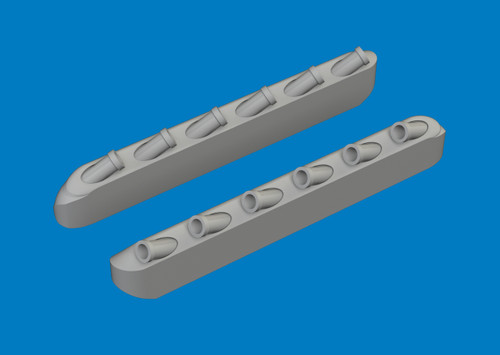 1/72 Eduard P-51D exhaust stacks w/ fairing PRINT Brassin for ARMA HOBBY