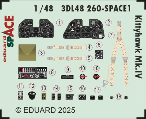 EDU3DL48260 1/48 Eduard Kittyhawk Mk.IV SPACE SPACE for EDUARD December MMD Squadron