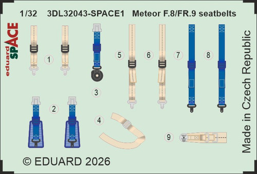 1/32 Eduard Meteor F.8/FR.9 seatbelts SPACE SPACE for REVELL