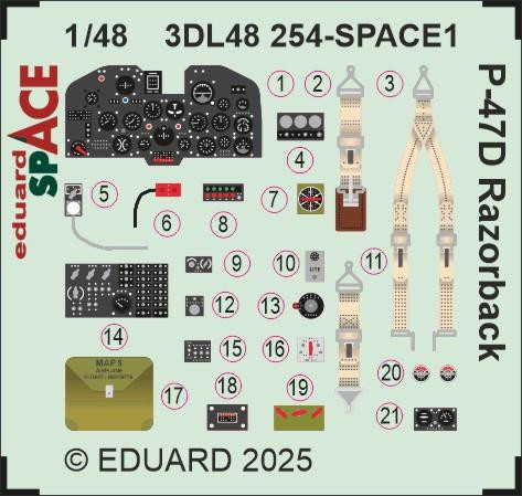 EDU3DL48254 1/48 Eduard P-47D Razorback SPACE SPACE for MINIART November MMD Squadron