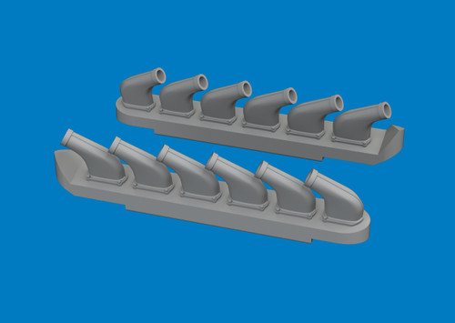 1/72 Eduard P-51D exhaust stacks PRINT Brassin for ARMA HOBBY