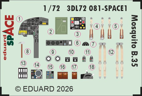1/72 Eduard Mosquito B.35 SPACE SPACE for AIRFIX
