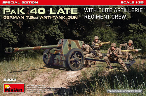 MIN53013 1/35 Miniart German 7.5cm PaK 40 Late w/Elite Artillerie Regiment Crew (SE) - MMD Squadron