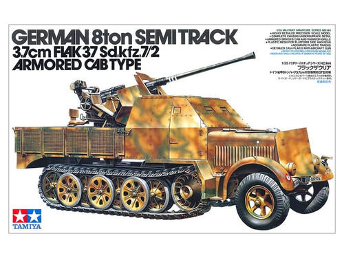 TAM35144 1/35 Tamiya German Halftrack Flak 37 Sd.Kfz.7/2 Plastic Model Kit - 35144 MMD Squadron