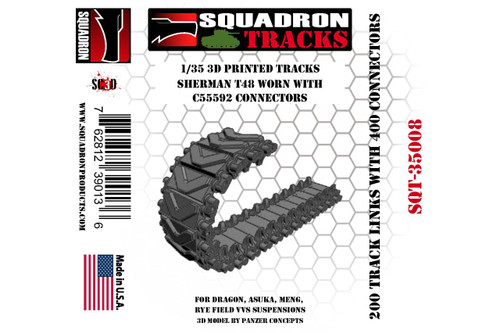 SQT-35008 1/35 Squadron Tracks Sherman T48 Worn W/ C55592 Connectors  MMD Squadron